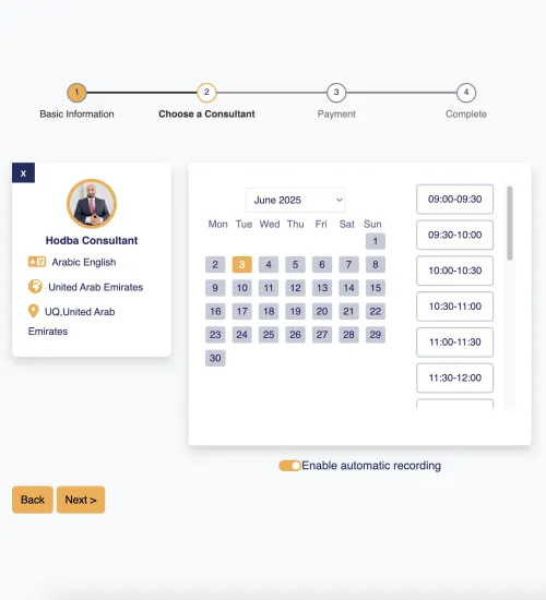 How iLexify works | select consultant and time step
